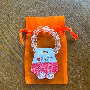 Charming Charlie’s Clear Cubes Bracelet and Dangle Earrings Jewelry Set
